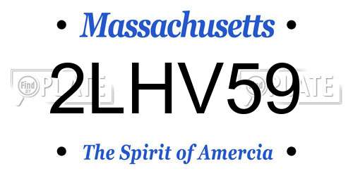 2LHV59 Massachusetts License Plate