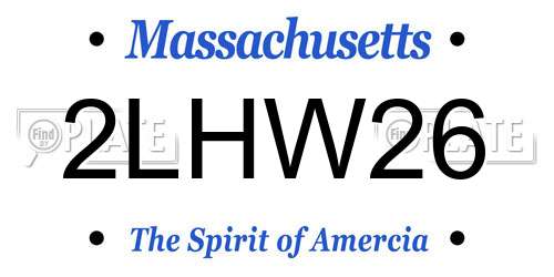 2LHW26 Massachusetts License Plate