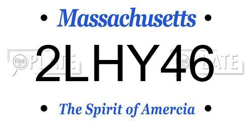 2LHY46 Massachusetts License Plate