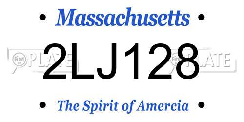2LJ128 Massachusetts License Plate