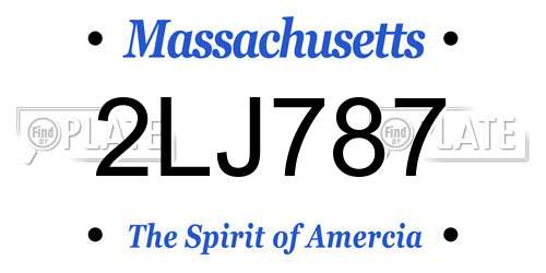 2LJ787 Massachusetts License Plate