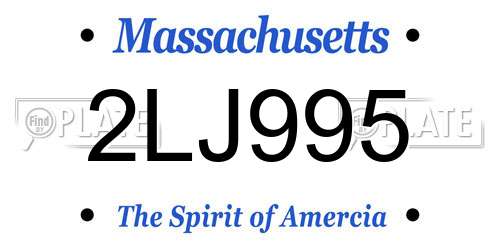 2LJ995 Massachusetts License Plate