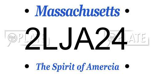 2LJA24 Massachusetts License Plate