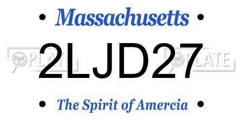 2LJD27 Massachusetts License Plate