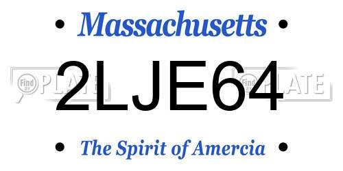 2LJE64 Massachusetts License Plate