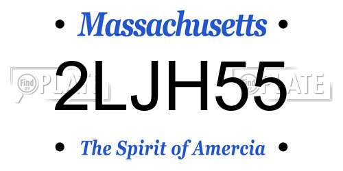 2LJH55 Massachusetts License Plate