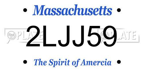 2LJJ59 Massachusetts License Plate