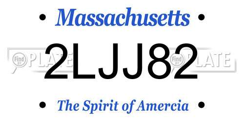 2LJJ82 Massachusetts License Plate