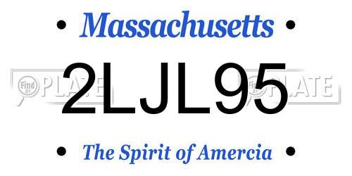 2LJL95 Massachusetts License Plate