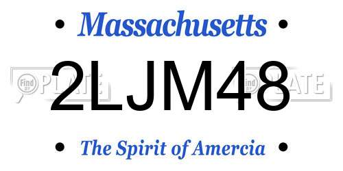 2LJM48 Massachusetts License Plate