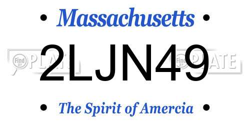 2LJN49 Massachusetts License Plate