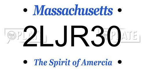2LJR30 Massachusetts License Plate