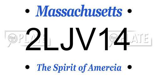 2LJV14 Massachusetts License Plate