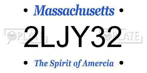 2LJY32 Massachusetts License Plate