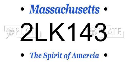 2LK143 Massachusetts License Plate