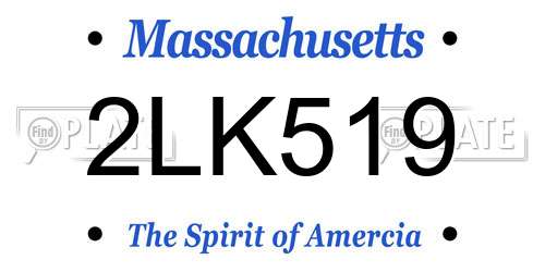 2LK519 Massachusetts License Plate