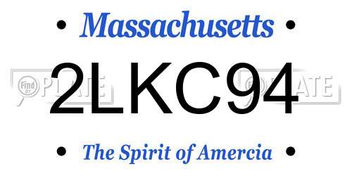 2LKC94 Massachusetts License Plate