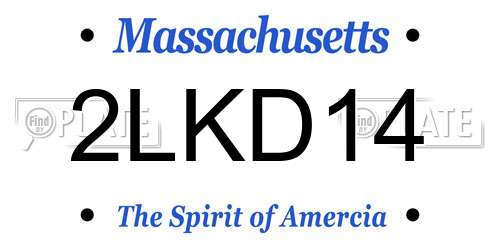 2LKD14 Massachusetts License Plate