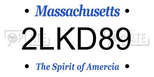 2LKD89 Massachusetts License Plate