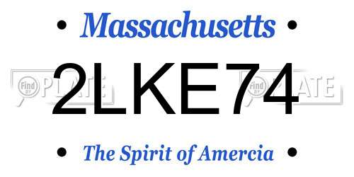 2LKE74 Massachusetts License Plate