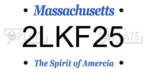 2LKF25 Massachusetts License Plate