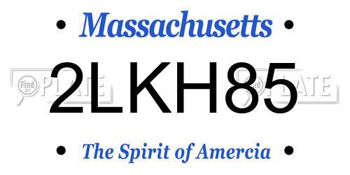 2LKH85 Massachusetts License Plate