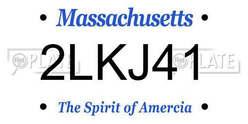 2LKJ41 Massachusetts License Plate