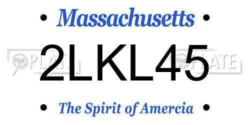 2LKL45 Massachusetts License Plate