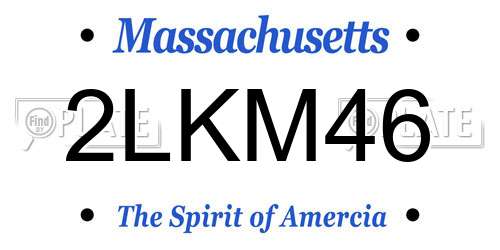 2LKM46 Massachusetts License Plate
