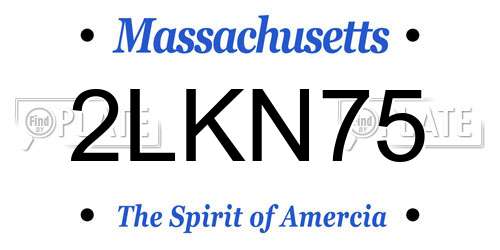 2LKN75 Massachusetts License Plate
