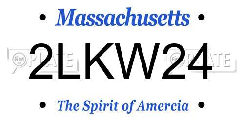 2LKW24 Massachusetts License Plate