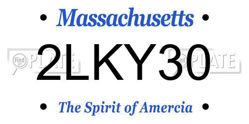 2LKY30 Massachusetts License Plate