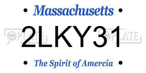 2LKY31 Massachusetts License Plate