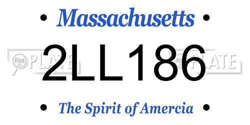 2LL186 Massachusetts License Plate