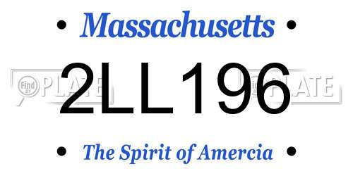 2LL196 Massachusetts License Plate