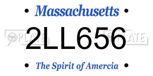 2LL656 Massachusetts License Plate