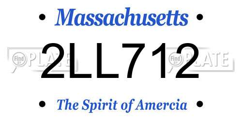 2LL712 Massachusetts License Plate