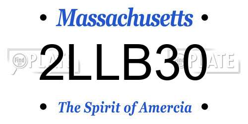 2LLB30 Massachusetts License Plate