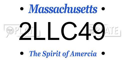 2LLC49 Massachusetts License Plate