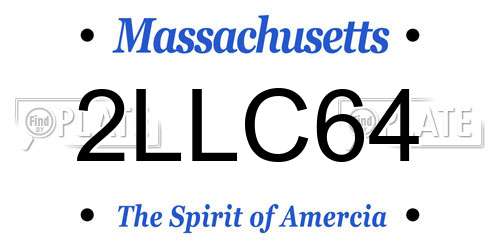 2LLC64 Massachusetts License Plate