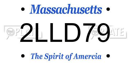 2LLD79 Massachusetts License Plate