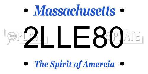 2LLE80 Massachusetts License Plate