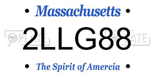 2LLG88 Massachusetts License Plate
