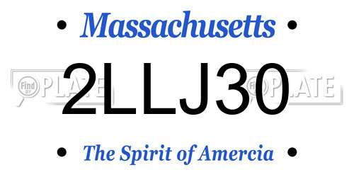 2LLJ30 Massachusetts License Plate