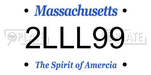 2LLL99 Massachusetts License Plate