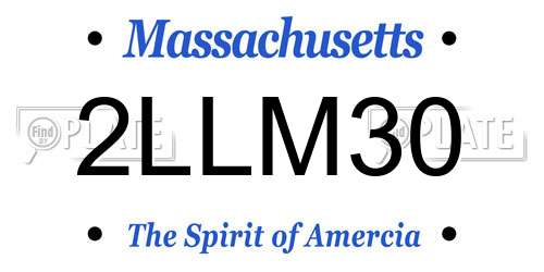 2LLM30 Massachusetts License Plate