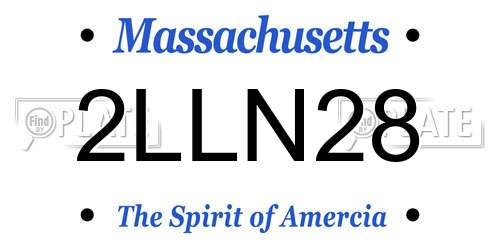 2LLN28 Massachusetts License Plate