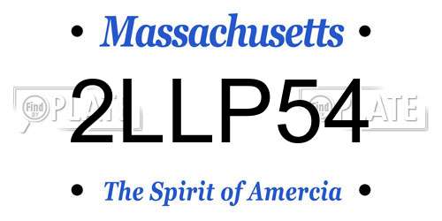2LLP54 Massachusetts License Plate