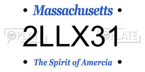 2LLX31 Massachusetts License Plate