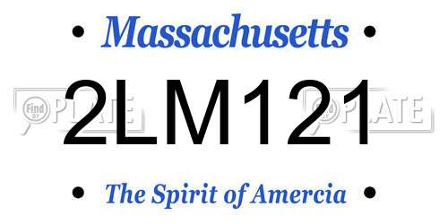 2LM121 Massachusetts License Plate